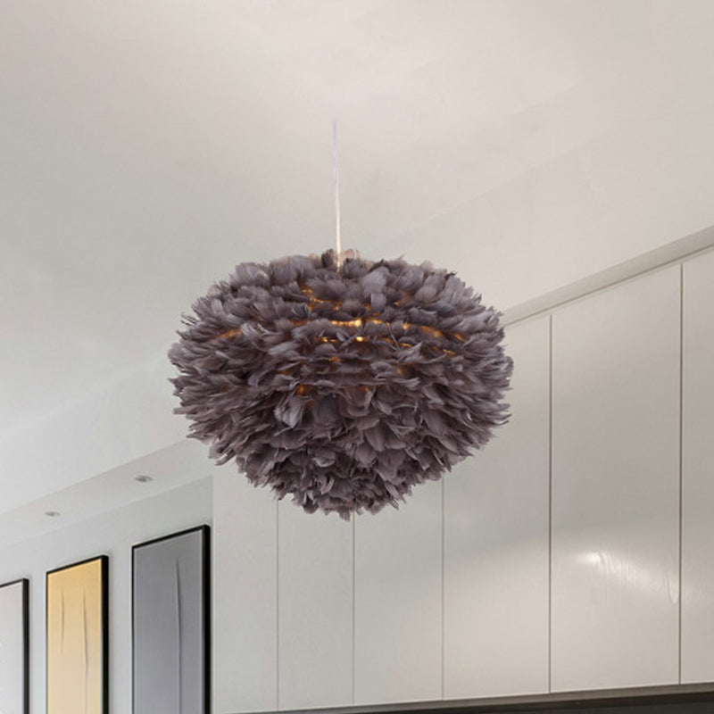 Pendant Light with Shade, Modern Style Feather Ceiling Light Fixture Clearhalo 'Ceiling Lights' 'Modern Pendants' 'Modern' 'Pendant Lights' 'Pendants' Lighting' 1044166