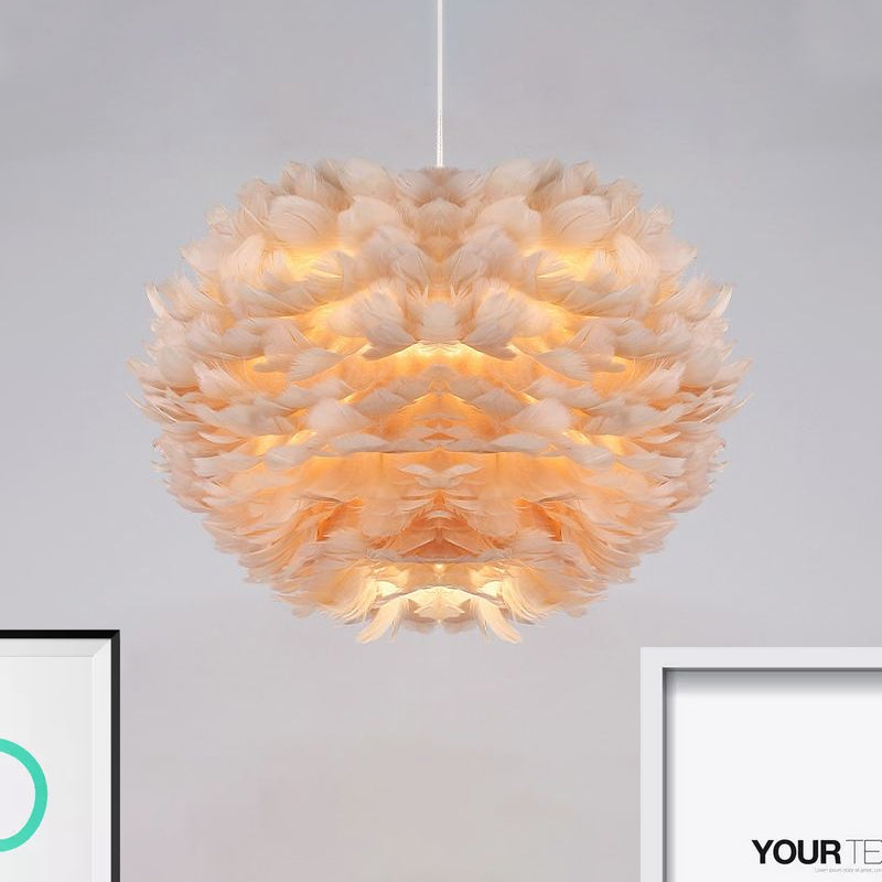 Pendant Light with Shade, Modern Style Feather Ceiling Light Fixture Clearhalo 'Ceiling Lights' 'Modern Pendants' 'Modern' 'Pendant Lights' 'Pendants' Lighting' 1044167