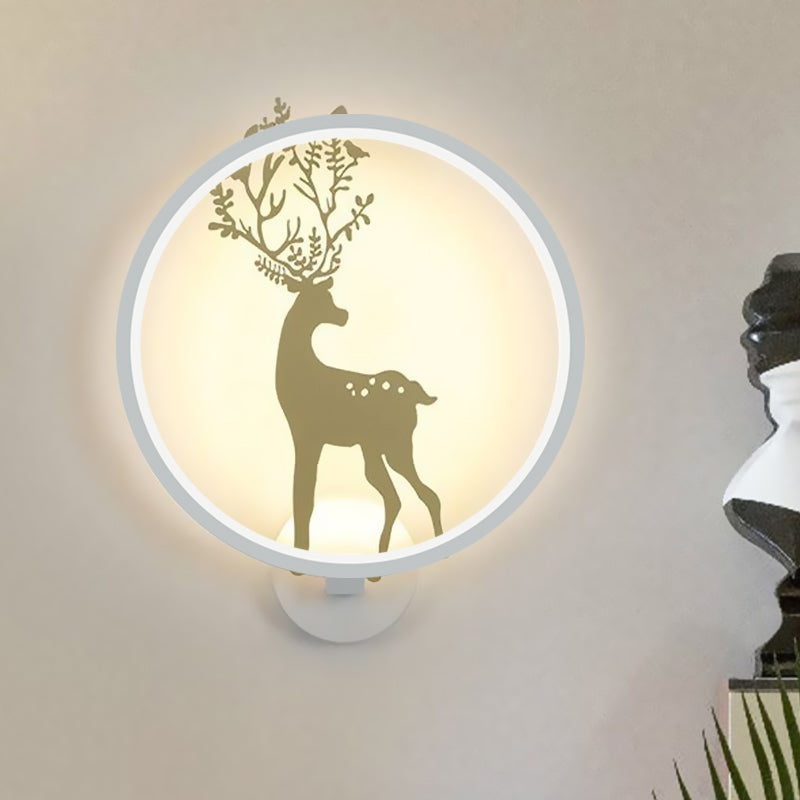 Gold Deer Decorative Wall Lamp Nordic LED Aluminum Mural Light Fixture with Black/White Glowing Hook Clearhalo 'Wall Lamps & Sconces' 'Wall Lights' Lighting' 1047119