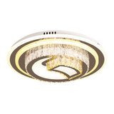 Rounded Bedroom Flushmount Minimalist Beveled Glass Crystal LED Nickel Close to Ceiling Lighting Clearhalo 'Ceiling Lights' 'Close To Ceiling Lights' 'Close to ceiling' 'Flush mount' Lighting' 1047239