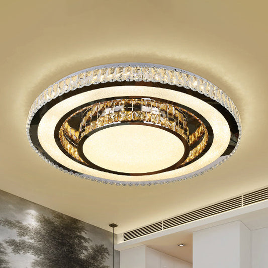 Rounded Light Fixture Ceiling Minimalist Inserted Crystal Flush Mount Spotlight in Nickel Nickel Clearhalo 'Ceiling Lights' 'Close To Ceiling Lights' 'Close to ceiling' 'Flush mount' Lighting' 1047293