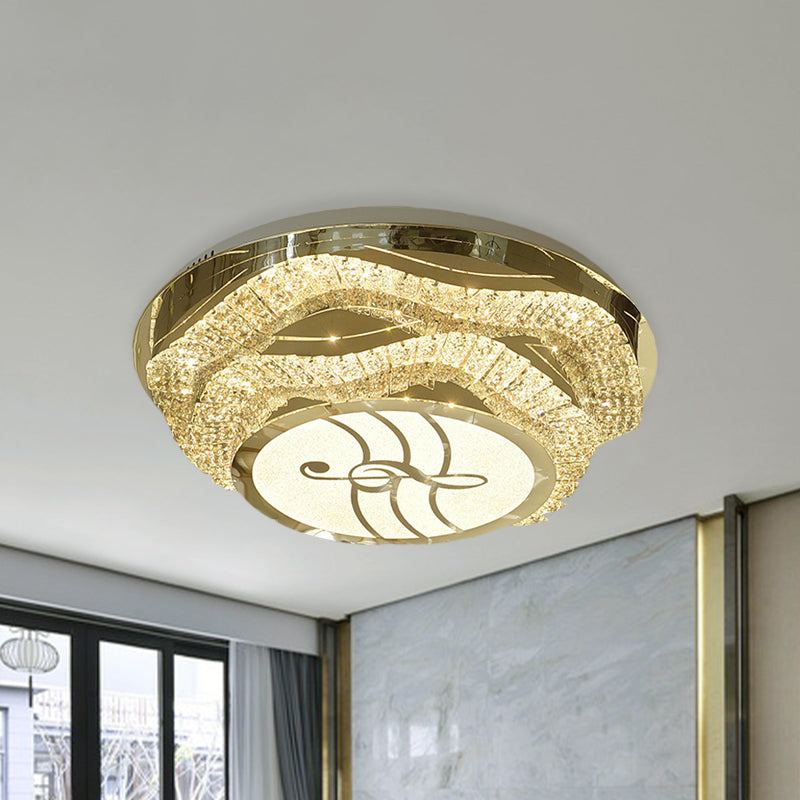 Hand-Cut Crystal Stainless Steel Flushmount Musical Note LED Simple Light Fixture Ceiling Clearhalo 'Ceiling Lights' 'Close To Ceiling Lights' 'Close to ceiling' 'Flush mount' Lighting' 1047298