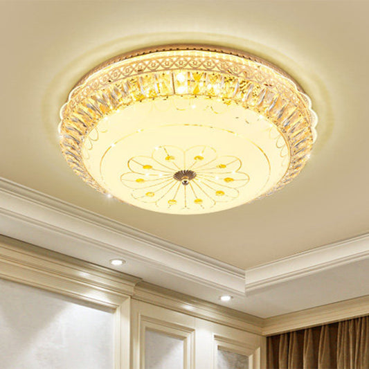 Gold Round Ceiling Mounted Light Modernism LED Crystal Flushmount Lighting for Bedroom Gold Clearhalo 'Ceiling Lights' 'Close To Ceiling Lights' 'Close to ceiling' 'Flush mount' Lighting' 1047385