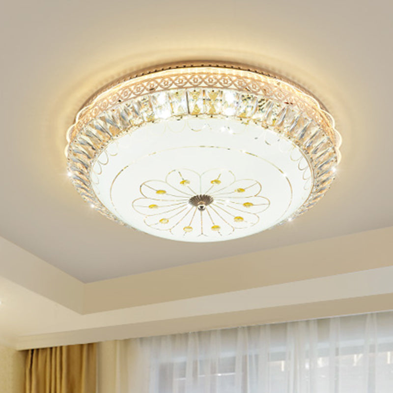 Gold Round Ceiling Mounted Light Modernism LED Crystal Flushmount Lighting for Bedroom Clearhalo 'Ceiling Lights' 'Close To Ceiling Lights' 'Close to ceiling' 'Flush mount' Lighting' 1047386