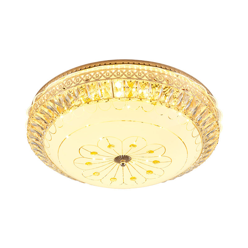 Gold Round Ceiling Mounted Light Modernism LED Crystal Flushmount Lighting for Bedroom Clearhalo 'Ceiling Lights' 'Close To Ceiling Lights' 'Close to ceiling' 'Flush mount' Lighting' 1047387