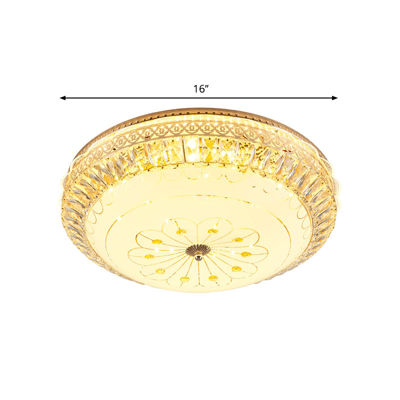 Gold Round Ceiling Mounted Light Modernism LED Crystal Flushmount Lighting for Bedroom Clearhalo 'Ceiling Lights' 'Close To Ceiling Lights' 'Close to ceiling' 'Flush mount' Lighting' 1047388