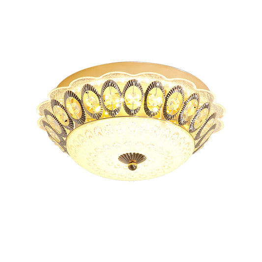 Clear Crystal Flower Flush Mount Fixture Modernist LED Gold Flush Lamp Fixture for Living Room Clearhalo 'Ceiling Lights' 'Close To Ceiling Lights' 'Close to ceiling' 'Flush mount' Lighting' 1047416