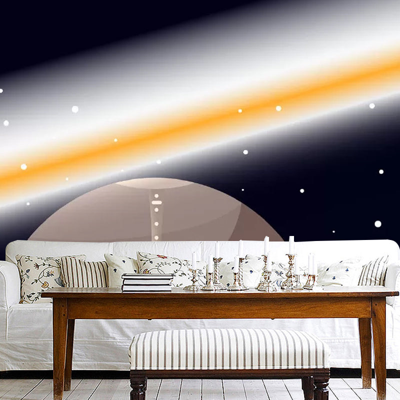 Stain-Resistant Outer Space Mural Wallpaper Custom Minimalist Wall Art for Kid's Bedroom Decoration Clearhalo 'Wall Decor' 'Wall Mural' 1048930