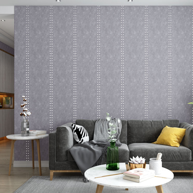 Stain-Resistant Vertical Stripe Wall Covering Flock Wallpaper for Guest Room Decoration Grey Clearhalo 'Modern wall decor' 'Modern' 'Wallpaper' Wall Decor' 1049402