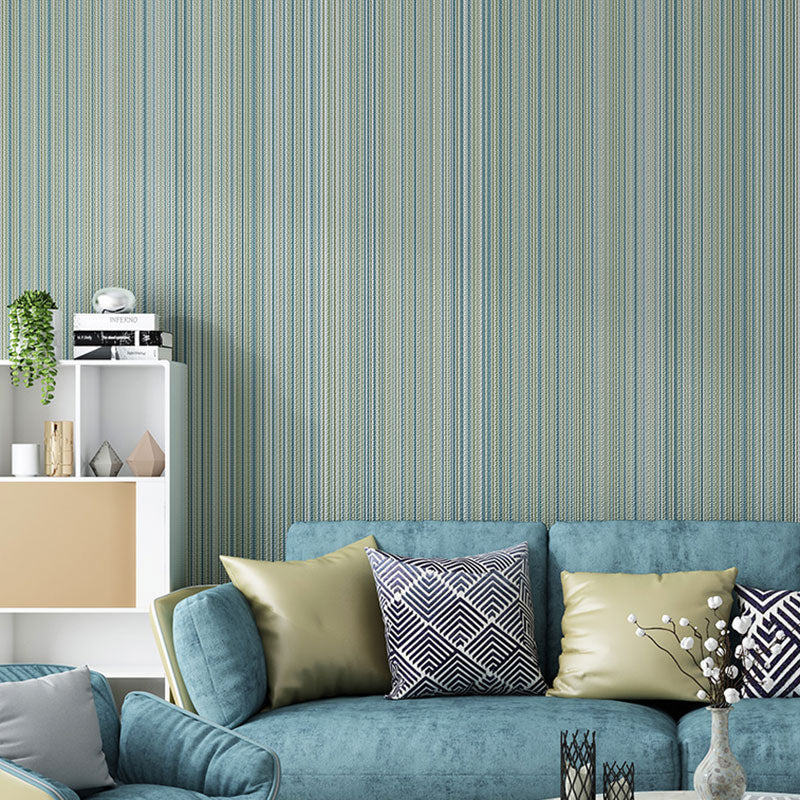 Contemporary Stripe Wall Covering for Living Room Decor, Personalized Size Wallpaper Roll in Natural Color Blue Clearhalo 'Modern wall decor' 'Modern' 'Wallpaper' Wall Decor' 1049500