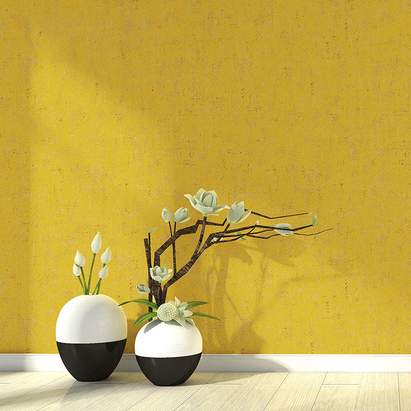 33' x 20.5" Simple Wallpaper for Guest Room Decoration with Linen Textured Pattern in Natural Color Yellow Clearhalo 'Modern wall decor' 'Modern' 'Wallpaper' Wall Decor' 1049531