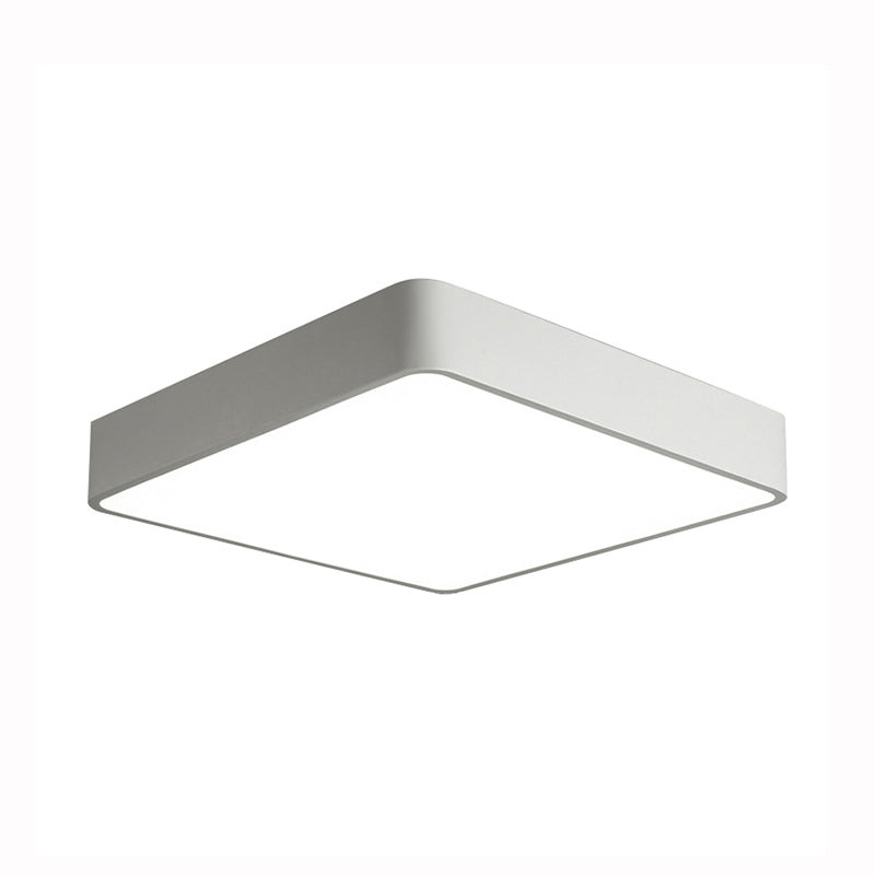 White/Black Square Flush Mount Modern 14"/18"/23.5" Wide Led Metal Flush Mount Light Fixture for Living Room Clearhalo 'Ceiling Lights' 'Close To Ceiling Lights' 'Close to ceiling' 'Flush mount' Lighting' 106060