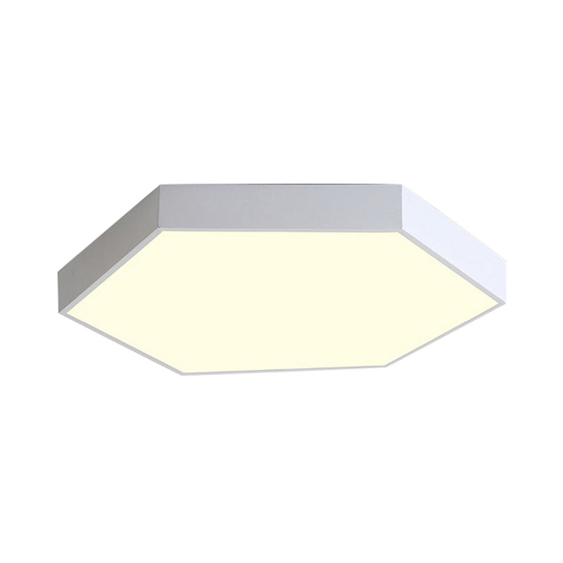 Modern Led Flush Mount with Metal Shade Gray/Yellow/Blue Hexagon Flush Mount Fixture in White/Warm Light, 16"/19.5"/23.5" Wide Clearhalo 'Ceiling Lights' 'Close To Ceiling Lights' 'Close to ceiling' 'Flush mount' Lighting' 106082