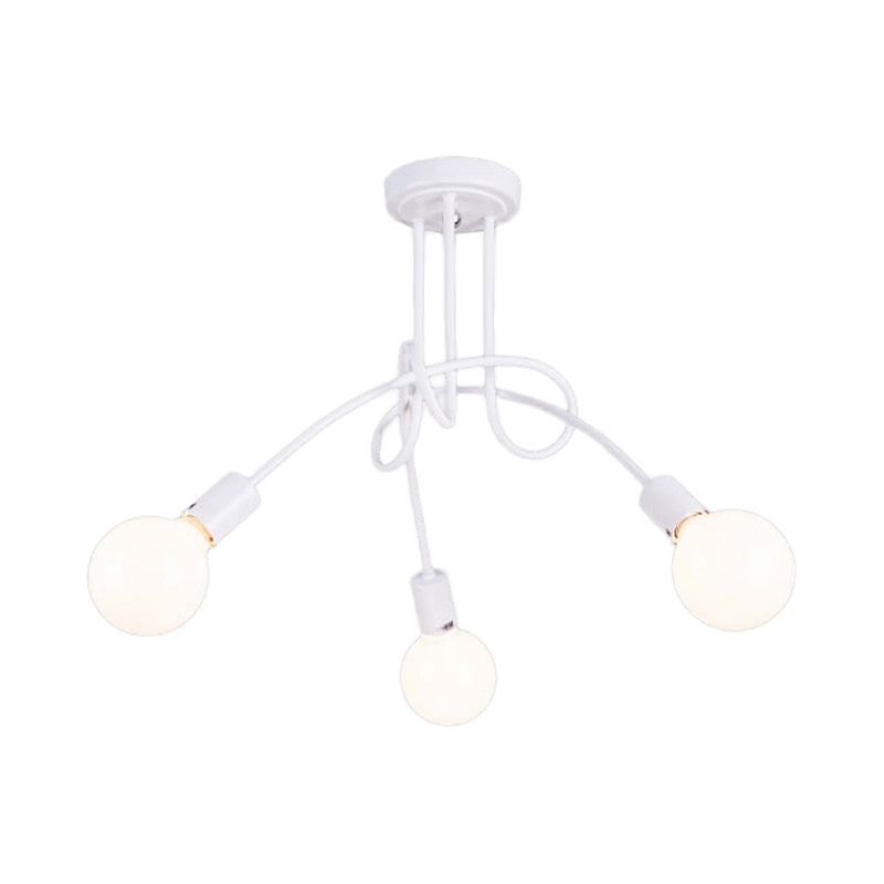 Modern Ceiling Lights Living Room, Large Semi Flush Mount Light with Metal Twist Arm Clearhalo 'Ceiling Lights' 'Close To Ceiling Lights' 'Close to ceiling' 'Semi-flushmount' Lighting' 106172