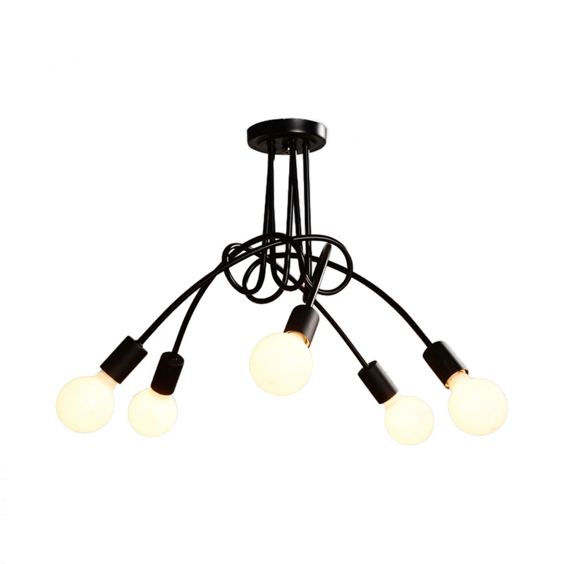 Modern Ceiling Lights Living Room, Large Semi Flush Mount Light with Metal Twist Arm Clearhalo 'Ceiling Lights' 'Close To Ceiling Lights' 'Close to ceiling' 'Semi-flushmount' Lighting' 106177