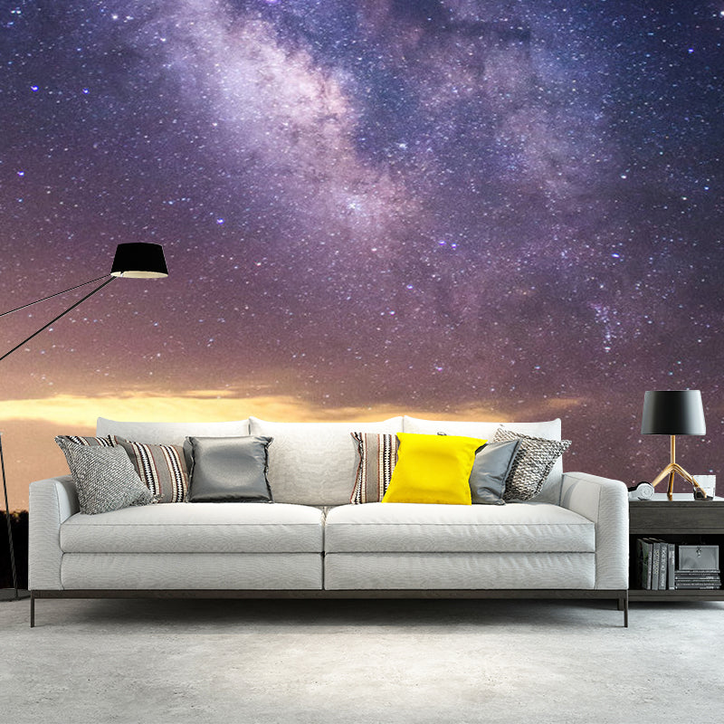 Big Photography Nebula Wall Mural Decal for Bedroom Decoration in Purple, Personalized Size Available Clearhalo 'Wall Decor' 'Wall Mural' 1061816