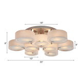 1/2/3 Lights Living Room Semi Flush Ceiling Light Fixture with Drum Acrylic Shade Silver Ceiling Light Fixture Clearhalo 'Ceiling Lights' 'Close To Ceiling Lights' 'Close to ceiling' 'Semi-flushmount' Lighting' 106213