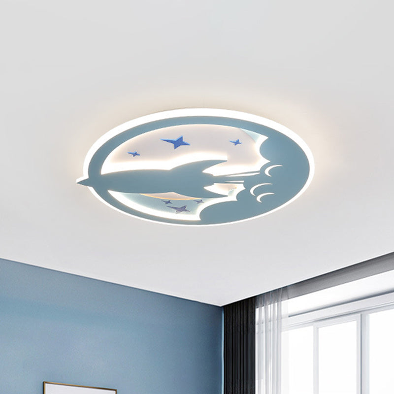 Nordic Aircraft Flush Mount Fixture Acrylic LED Bedroom Flushmount Lighting in Blue Clearhalo 'Ceiling Lights' 'Close To Ceiling Lights' 'Close to ceiling' 'Flush mount' Lighting' 1062402