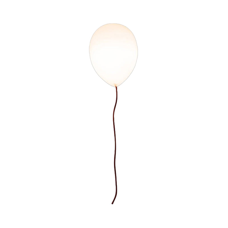 White Balloon Shade Flush Mount Light Contemporary 8"/10" W 1 Head Opal Glass Ceiling Mounted Fixture, Warm/White Light Clearhalo 'Ceiling Lights' 'Close To Ceiling Lights' 'Close to ceiling' 'Flush mount' Lighting' 106258