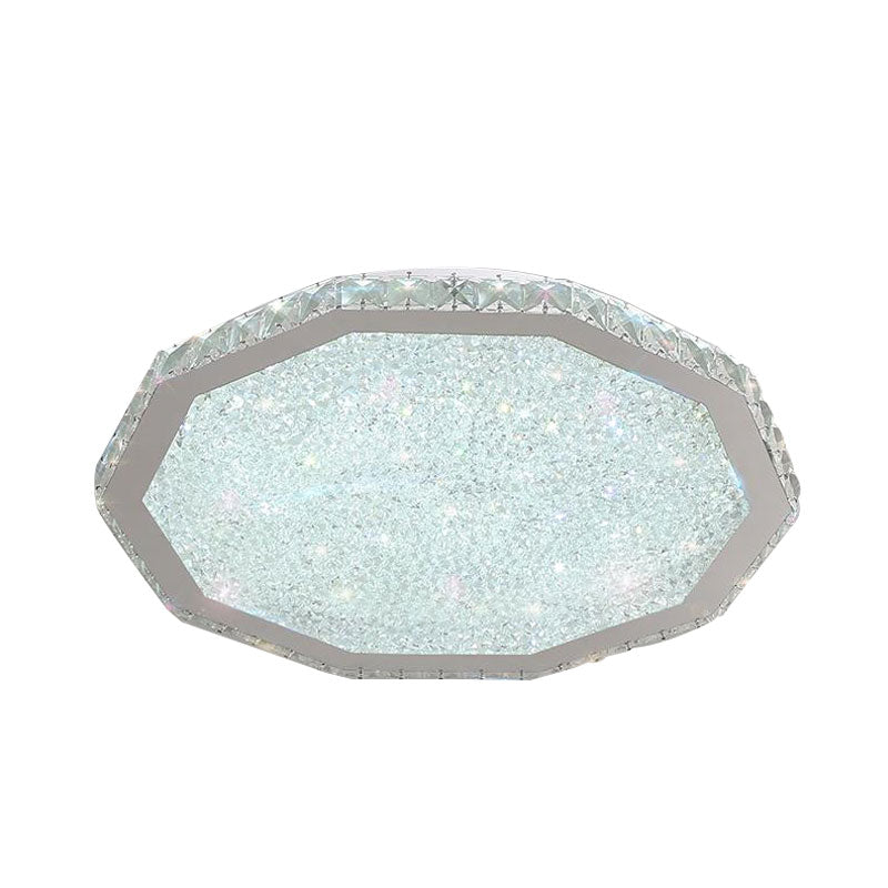 Polygon Crystal Flush Mount Fixture Modern LED Stainless-Steel Flush Ceiling Light for Living Room Clearhalo 'Ceiling Lights' 'Close To Ceiling Lights' 'Close to ceiling' 'Flush mount' Lighting' 1062581