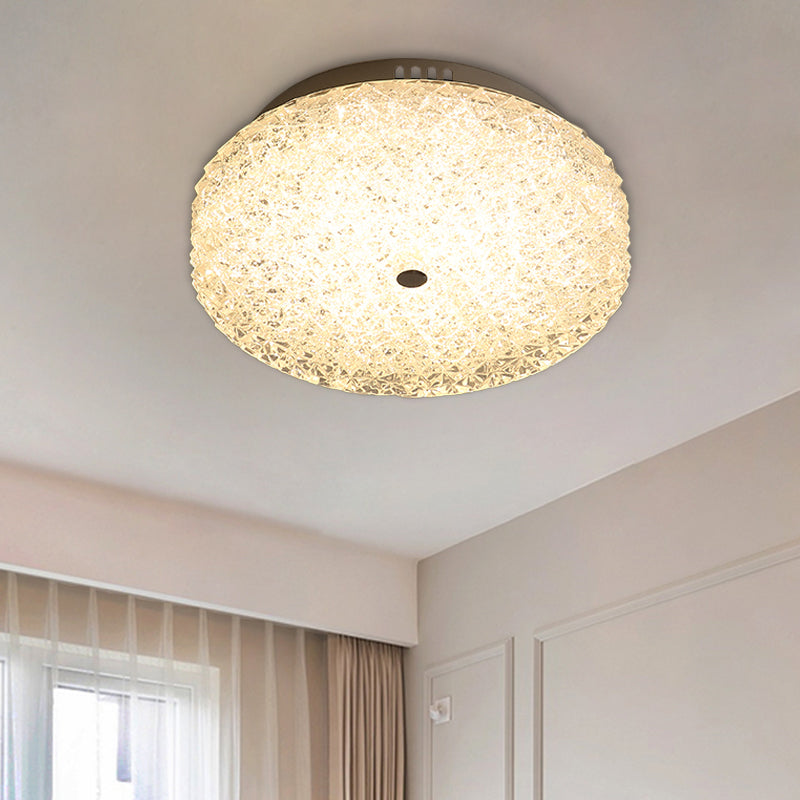 Modernist Circle Flushmount Light Beveled Clear Crystal LED Corridor Ceiling Flush Mount Clearhalo 'Ceiling Lights' 'Close To Ceiling Lights' 'Close to ceiling' 'Flush mount' Lighting' 1062588