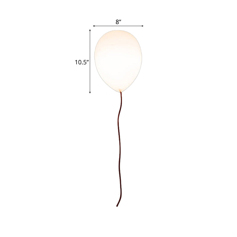 White Balloon Shade Flush Mount Light Contemporary 8"/10" W 1 Head Opal Glass Ceiling Mounted Fixture, Warm/White Light Clearhalo 'Ceiling Lights' 'Close To Ceiling Lights' 'Close to ceiling' 'Flush mount' Lighting' 106259