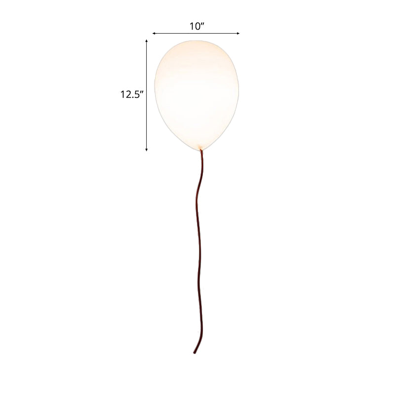 White Balloon Shade Flush Mount Light Contemporary 8"/10" W 1 Head Opal Glass Ceiling Mounted Fixture, Warm/White Light Clearhalo 'Ceiling Lights' 'Close To Ceiling Lights' 'Close to ceiling' 'Flush mount' Lighting' 106260