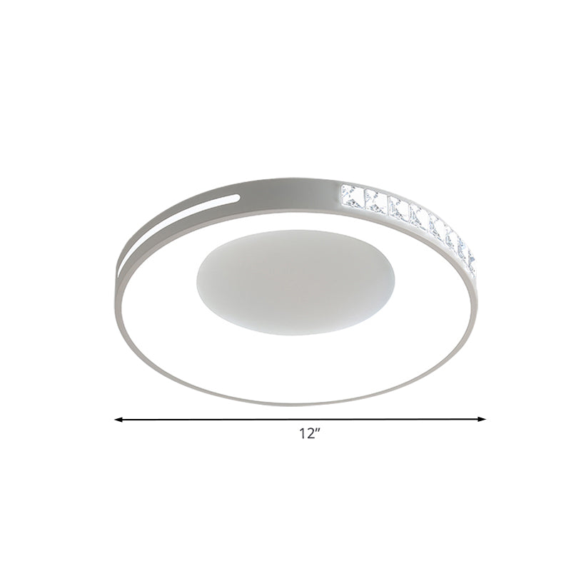 White Finish Round Ceiling Flush Mount Simplicity LED Metal Flush Light Fixture for Bedroom Clearhalo 'Ceiling Lights' 'Close To Ceiling Lights' 'Close to ceiling' 'Flush mount' Lighting' 1062650