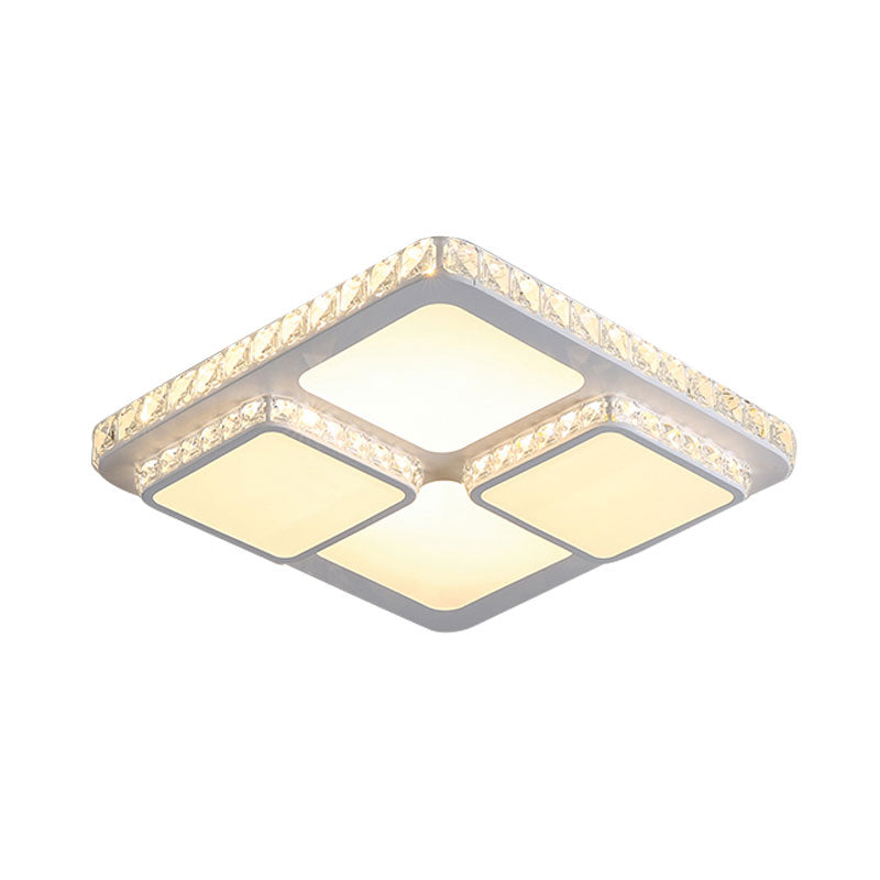 Splicing Square Flush Light Fixture Modern Crystal Block LED White Flush Ceiling Lamp Clearhalo 'Ceiling Lights' 'Close To Ceiling Lights' 'Close to ceiling' 'Flush mount' Lighting' 1062657