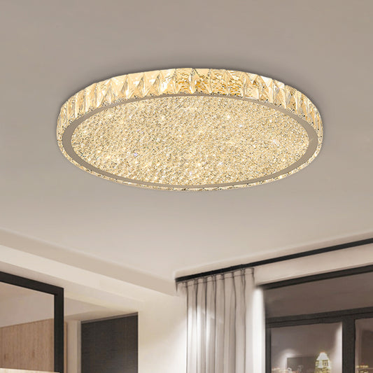 Clear Beveled Crystal Round Ceiling Flush Mount Minimal LED Flushmount Lighting for Bedroom Clear Clearhalo 'Ceiling Lights' 'Close To Ceiling Lights' 'Close to ceiling' 'Flush mount' Lighting' 1062689