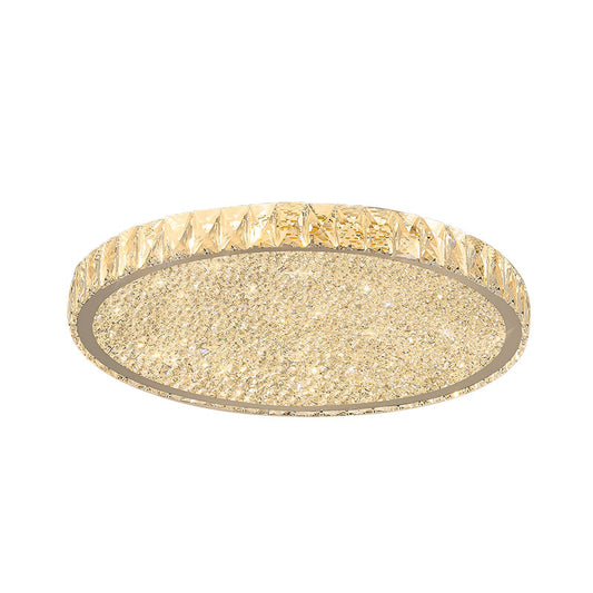 Clear Beveled Crystal Round Ceiling Flush Mount Minimal LED Flushmount Lighting for Bedroom Clearhalo 'Ceiling Lights' 'Close To Ceiling Lights' 'Close to ceiling' 'Flush mount' Lighting' 1062691