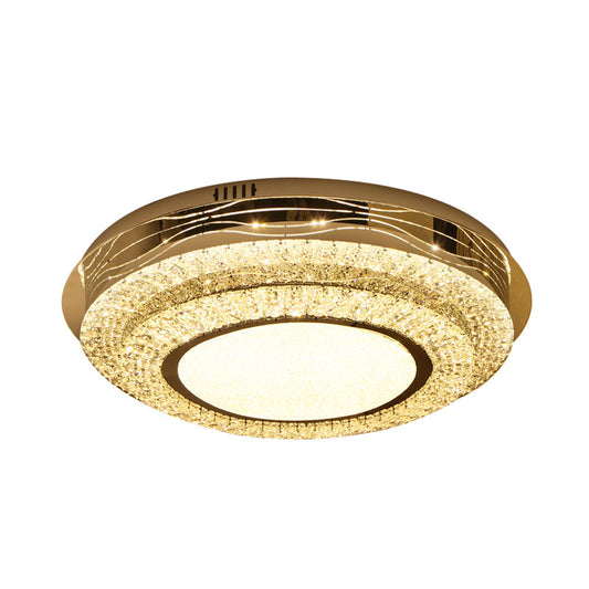 Modernist Round Flushmount Lighting Beveled Crystal LED Bedroom Flush Mount Lamp in Stainless-Steel Clearhalo 'Ceiling Lights' 'Close To Ceiling Lights' 'Close to ceiling' 'Flush mount' Lighting' 1062707