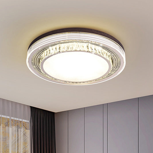 Clear Crystal Circular Flush Light Fixture Minimalist LED Flush Mount Ceiling Lamp for Bedroom Clearhalo 'Ceiling Lights' 'Close To Ceiling Lights' 'Close to ceiling' 'Flush mount' Lighting' 1062718