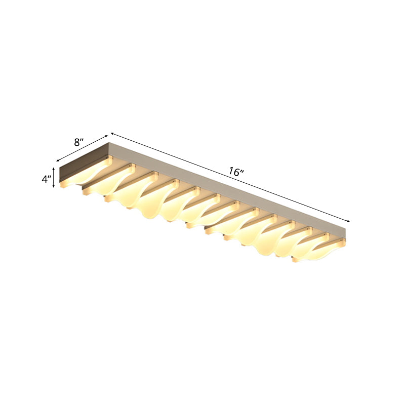 16"/23.5"/31.5" Wide Acrylic Rectangular Ceiling Flush Light Fixture Modern LED White Flushmount in Warm/White Light Clearhalo 'Ceiling Lights' 'Close To Ceiling Lights' 'Close to ceiling' 'Flush mount' Lighting' 106289