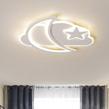 Moon Night Sky Ultrathin Ceiling Lighting Nordic Acrylic White LED Flush Mounted Light for Bedroom White Clearhalo 'Ceiling Lights' 'Close To Ceiling Lights' 'Close to ceiling' 'Flush mount' Lighting' 1062935