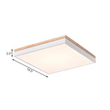 Square Living Room Ceiling Lamp Nordic Stylish Acrylic and Wood LED White Flushmount Light, 16"/19.5" Width Clearhalo 'Ceiling Lights' 'Close To Ceiling Lights' 'Close to ceiling' 'Flush mount' Lighting' 106340