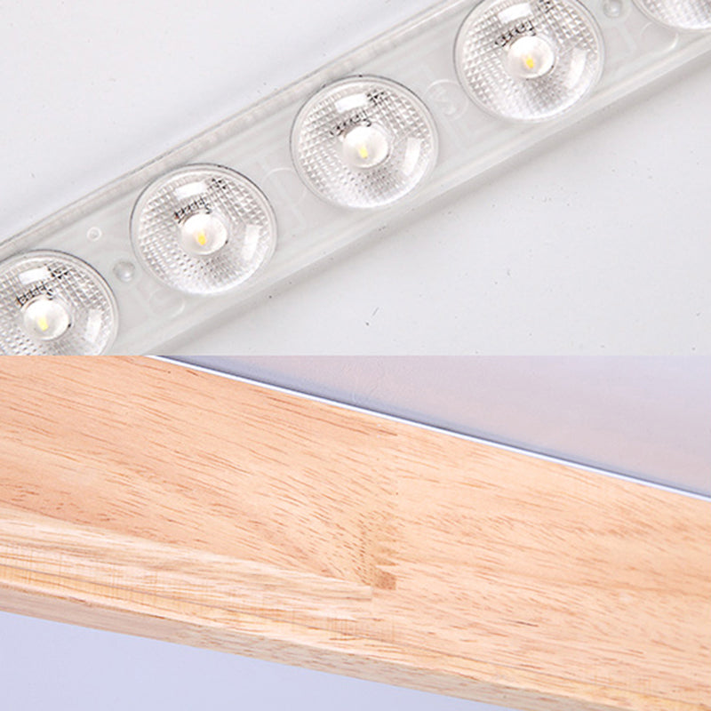 12"/16"/19.5" Wide Beige Square Flush Mount Lighting Modern Led Wood Flush Ceiling Lamp Fixture in White/Warm Light Clearhalo 'Ceiling Lights' 'Close To Ceiling Lights' 'Close to ceiling' 'Flush mount' Lighting' 106349