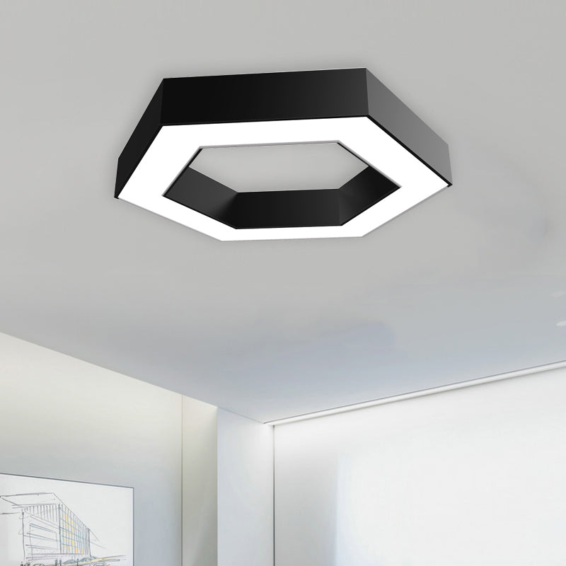 Honeycomb Flush Mount Modern Metal Led 16"/23.5"/31.5" Wide Black for Office in White/Warm Light with Recessed Diffuser Black Clearhalo 'Ceiling Lights' 'Close To Ceiling Lights' 'Close to ceiling' 'Flush mount' Lighting' 106350