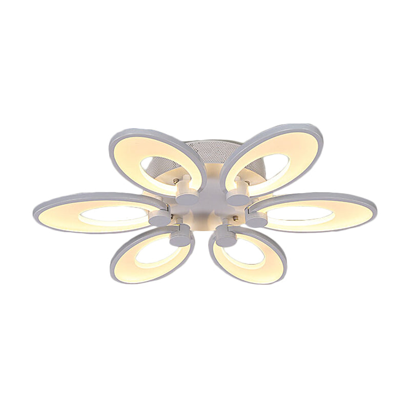 Flowers Dining Room Flush Mount Light Acrylic LED 4/6/9 Lights Modern Ceiling Mounted Fixture in Warm/White/Natural Light Clearhalo 'Ceiling Lights' 'Close To Ceiling Lights' 'Close to ceiling' 'Semi-flushmount' Lighting' 106365