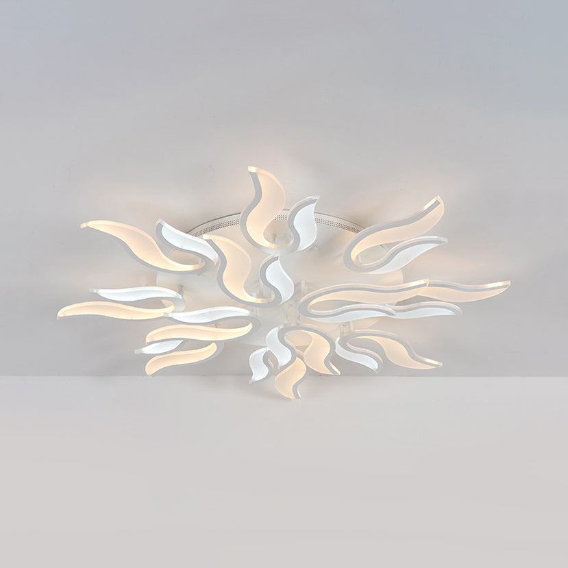 Blossoming Living Room Flush Mount Light Acrylic LED 3/6/9-Light Modern Ceiling Light Fixture in Warm/White/Natural Light 12 White Clearhalo 'Ceiling Lights' 'Close To Ceiling Lights' 'Close to ceiling' 'Semi-flushmount' Lighting' 106389