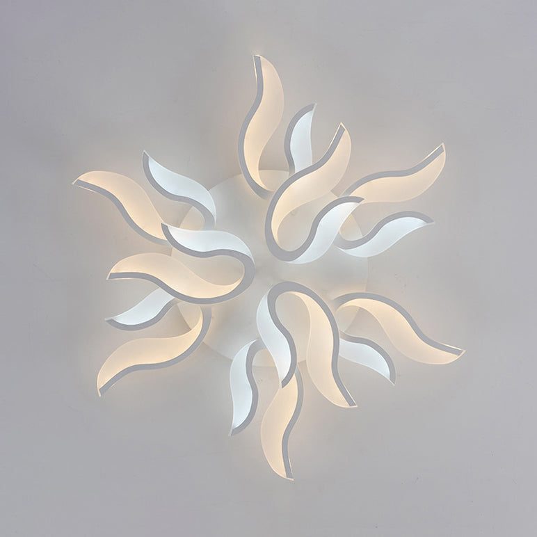 Blossoming Living Room Flush Mount Light Acrylic LED 3/6/9-Light Modern Ceiling Light Fixture in Warm/White/Natural Light 9 White Clearhalo 'Ceiling Lights' 'Close To Ceiling Lights' 'Close to ceiling' 'Semi-flushmount' Lighting' 106391