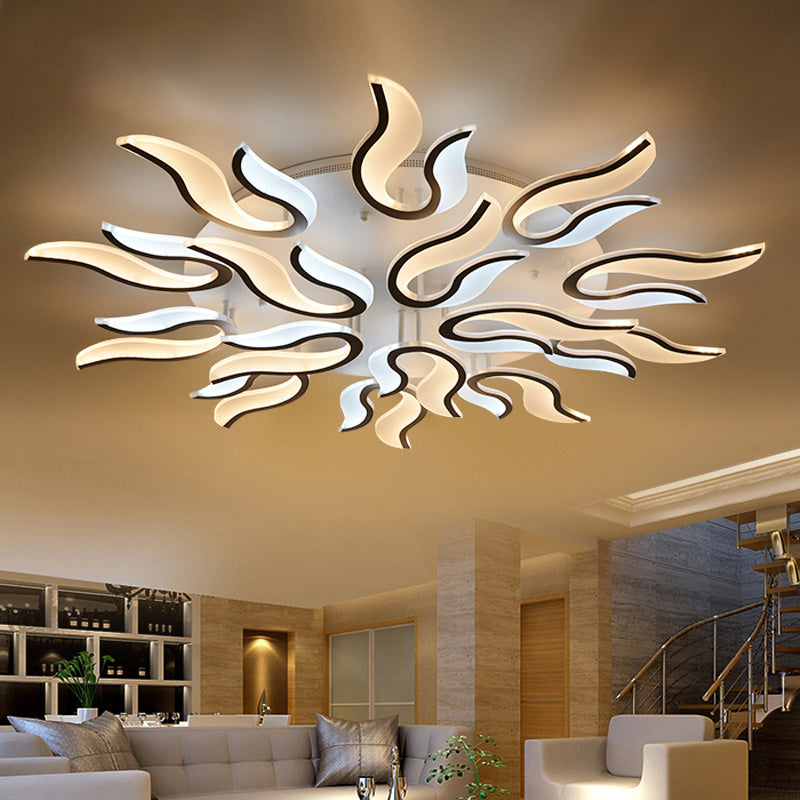 Blossoming Living Room Flush Mount Light Acrylic LED 3/6/9-Light Modern Ceiling Light Fixture in Warm/White/Natural Light Clearhalo 'Ceiling Lights' 'Close To Ceiling Lights' 'Close to ceiling' 'Semi-flushmount' Lighting' 106395