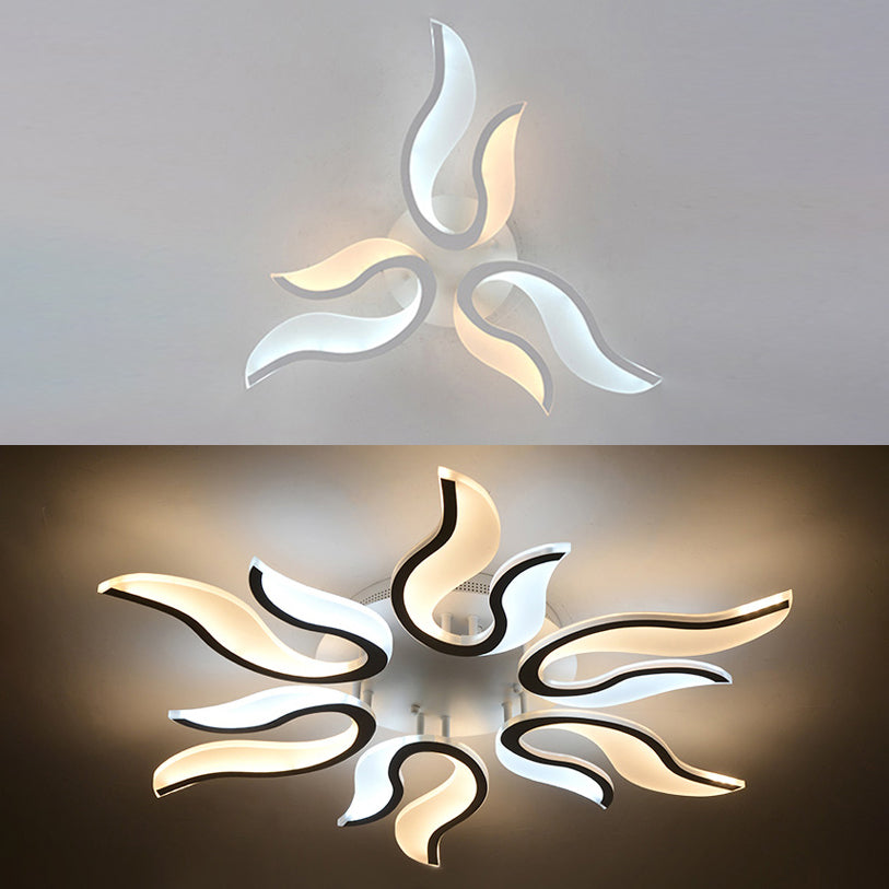 Blossoming Living Room Flush Mount Light Acrylic LED 3/6/9-Light Modern Ceiling Light Fixture in Warm/White/Natural Light Clearhalo 'Ceiling Lights' 'Close To Ceiling Lights' 'Close to ceiling' 'Semi-flushmount' Lighting' 106399