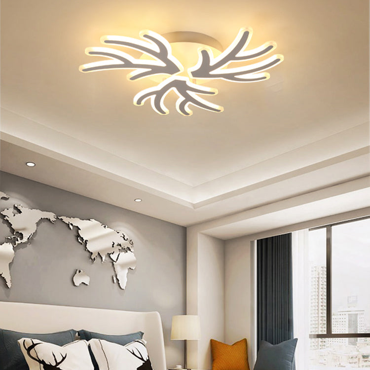 Coral Flush Ceiling Light Contemporary Acrylic 3/5/9 Lights Bedroom LED Flushmount Lighting in Warm/White/Natural Light Clearhalo 'Ceiling Lights' 'Close To Ceiling Lights' 'Close to ceiling' 'Semi-flushmount' Lighting' 106401