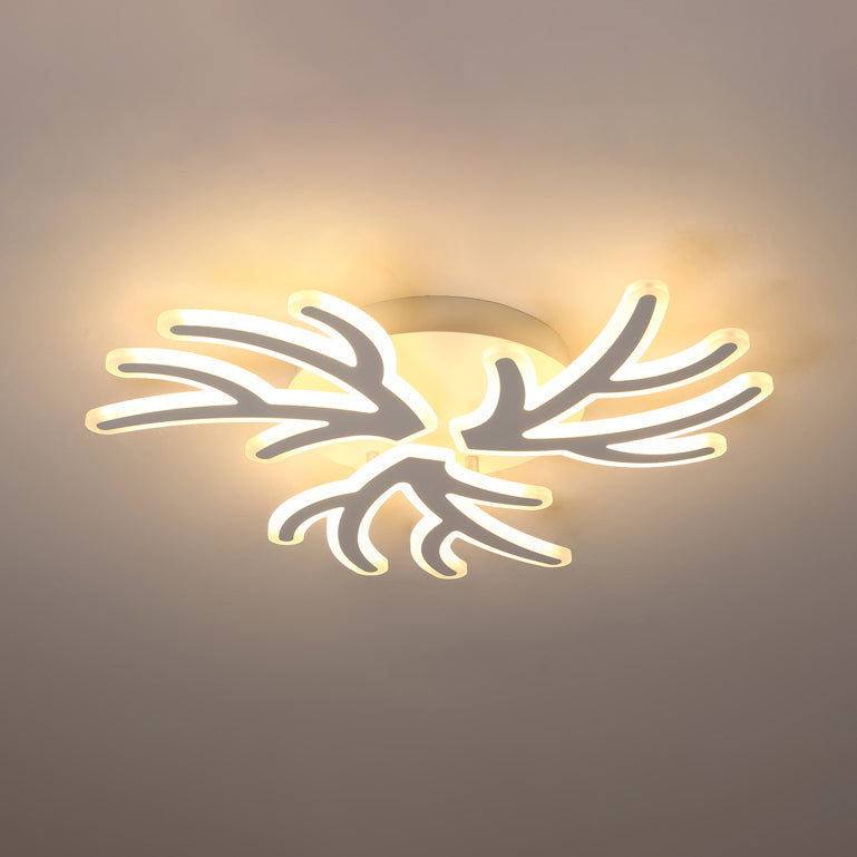 Coral Flush Ceiling Light Contemporary Acrylic 3/5/9 Lights Bedroom LED Flushmount Lighting in Warm/White/Natural Light 3 White Warm Clearhalo 'Ceiling Lights' 'Close To Ceiling Lights' 'Close to ceiling' 'Semi-flushmount' Lighting' 106402