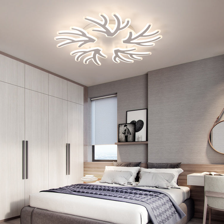 Coral Flush Ceiling Light Contemporary Acrylic 3/5/9 Lights Bedroom LED Flushmount Lighting in Warm/White/Natural Light Clearhalo 'Ceiling Lights' 'Close To Ceiling Lights' 'Close to ceiling' 'Semi-flushmount' Lighting' 106404