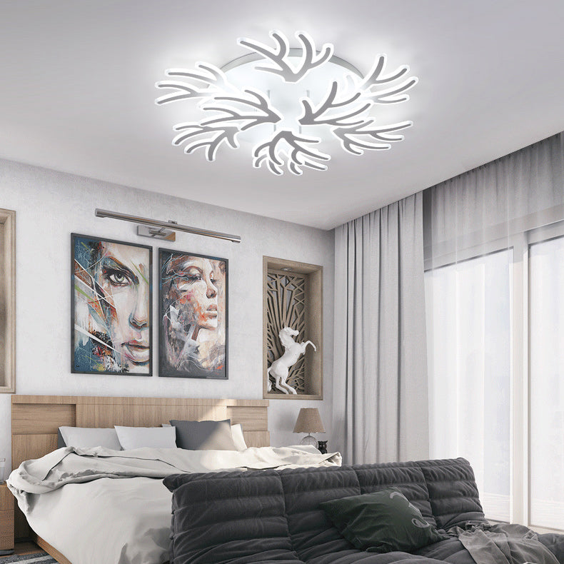 Coral Flush Ceiling Light Contemporary Acrylic 3/5/9 Lights Bedroom LED Flushmount Lighting in Warm/White/Natural Light Clearhalo 'Ceiling Lights' 'Close To Ceiling Lights' 'Close to ceiling' 'Semi-flushmount' Lighting' 106411