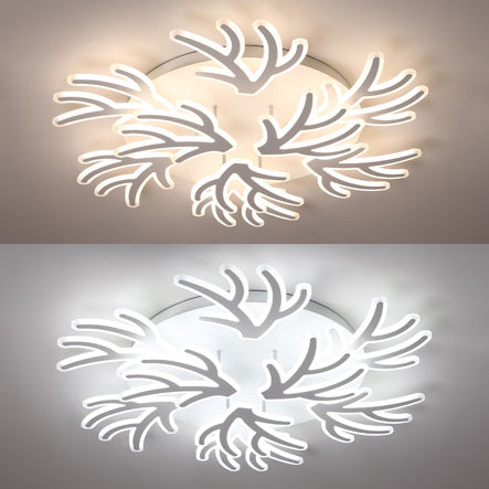 Coral Flush Ceiling Light Contemporary Acrylic 3/5/9 Lights Bedroom LED Flushmount Lighting in Warm/White/Natural Light 9 White Clearhalo 'Ceiling Lights' 'Close To Ceiling Lights' 'Close to ceiling' 'Semi-flushmount' Lighting' 106412