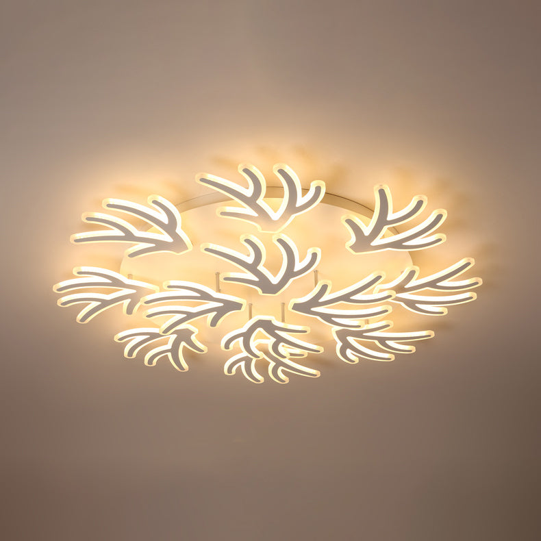 Coral Flush Ceiling Light Contemporary Acrylic 3/5/9 Lights Bedroom LED Flushmount Lighting in Warm/White/Natural Light 12 White Warm Clearhalo 'Ceiling Lights' 'Close To Ceiling Lights' 'Close to ceiling' 'Semi-flushmount' Lighting' 106413