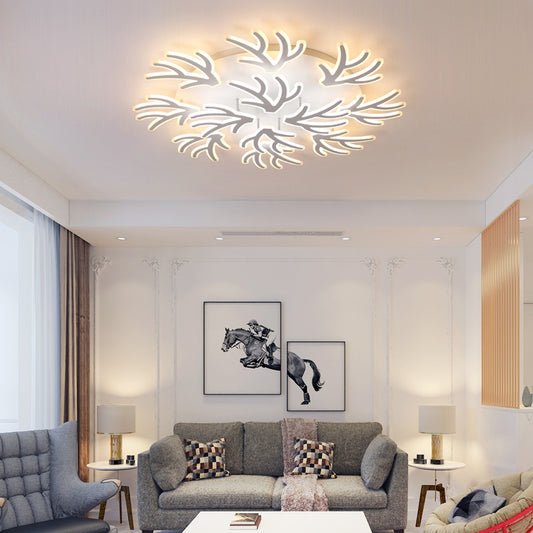 Coral Flush Ceiling Light Contemporary Acrylic 3/5/9 Lights Bedroom LED Flushmount Lighting in Warm/White/Natural Light Clearhalo 'Ceiling Lights' 'Close To Ceiling Lights' 'Close to ceiling' 'Semi-flushmount' Lighting' 106414